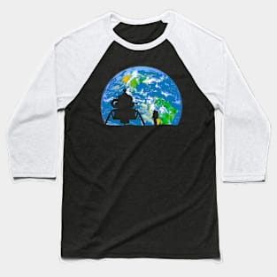 Space man on The Moon Baseball T-Shirt